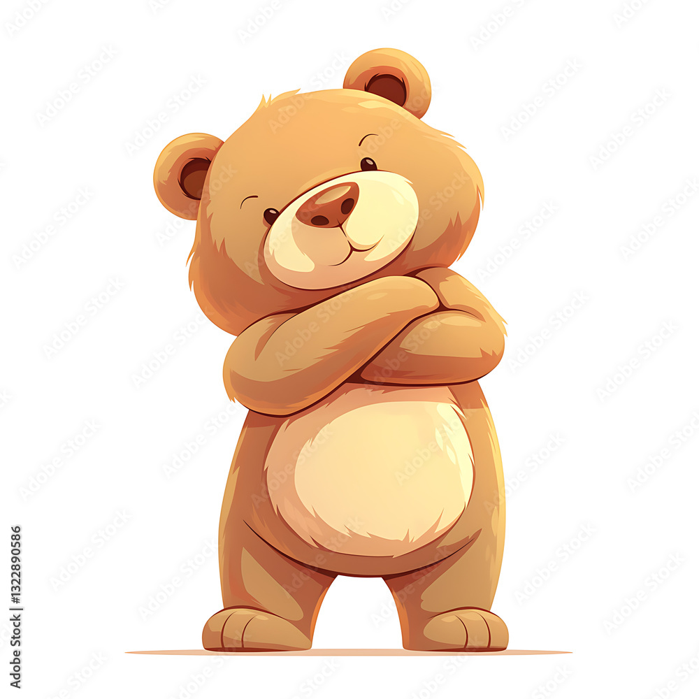 Fototapeta premium Adorable and Playful Bear Engaged in Various Activities, Minimalist and Logo-Style Designs illustrator