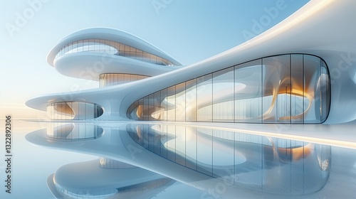 Modern streamlined architecture and flooring