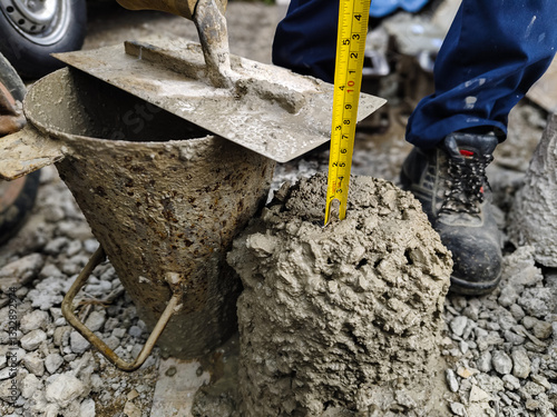 Concrete Slump Test at Construction Site