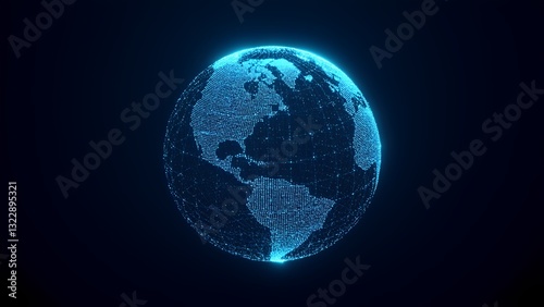 Digital Network Web: a complex structure of interconnected points, digital art, created