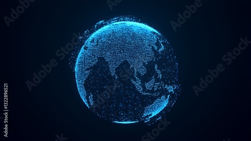 Wallpaper Mural Digital Network Web: a complex structure of interconnected points, digital art, created Torontodigital.ca