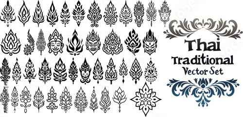 Thai Traditional Vector Set - 38 Assorted Motifs and Patterns