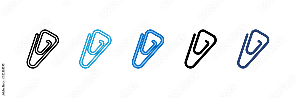 Paper Clip Multi Style Icon Set Paper Clip Multi Style Icon Set