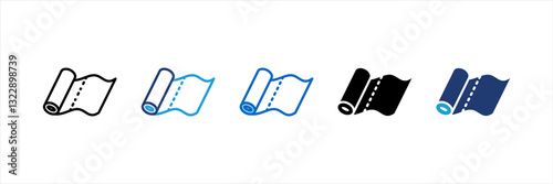 Roll Paper Multi Style Icon Set