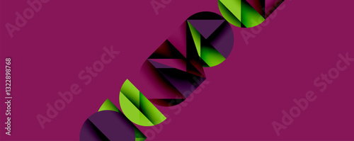 Minimal geometric abstract background. Circle square and triangle design