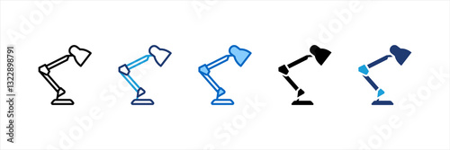 Desk Lamp Multi Style Icon Set
