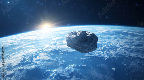 asteroid flying toward earth