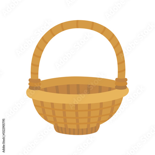 Empty brown basket design element.