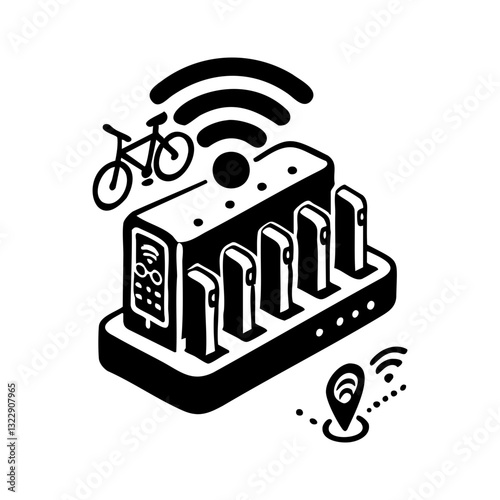 Smart bike sharing station with GPS tracking