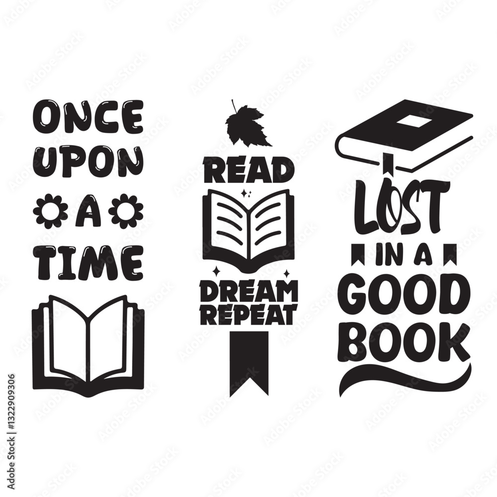 Fototapeta premium Bookmark Quotes Design Set Bundle