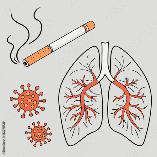 Healthy Lungs No Cigarettes T-Shirt - Anti-Smoking Health Message Graphic
