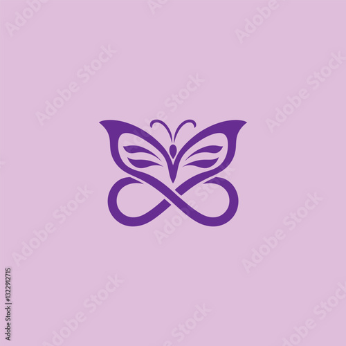 Butterfly and Infinity Symbol Logo – A delicate butterfly and infinity logo symbolizing growth.