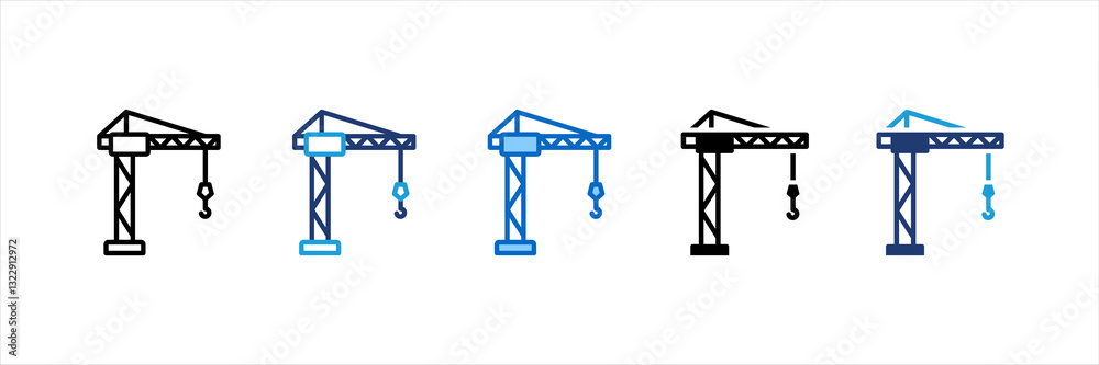 Crane Multi Style Icon Set Crane Multi Style Icon Set