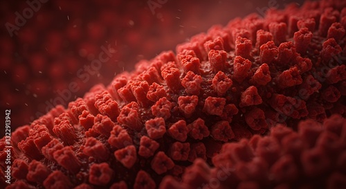 red blood cells flowing through vein, red blood cells, Microscopic view of cancer cells, symbolizing car t-cell therapy targeting tumors.