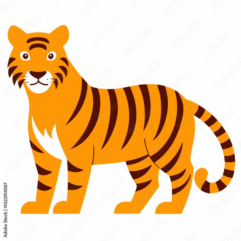 Obraz premium tiger cartoon on white background 