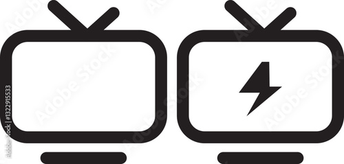 TV vector icons set. Television icon