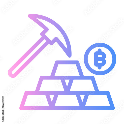 gold Line Gradient Icon