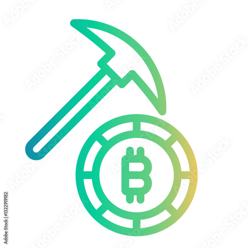 miner Line Gradient Icon