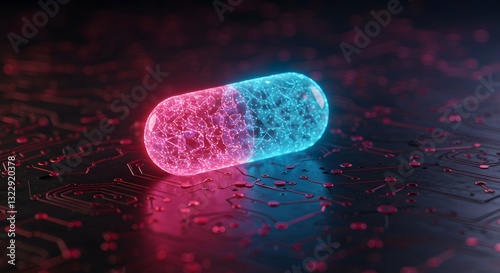 wallpaper, development, A digital representation of a pill on a network background symbolizes ai-driven precision medicine., 