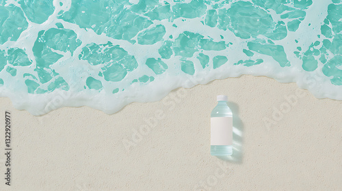 Plastic waste pollution beach environmental photography coastal area aerial view ocean conservation awareness