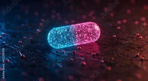 wallpaper, development, A digital representation of a pill on a network background symbolizes ai-driven precision medicine., 
