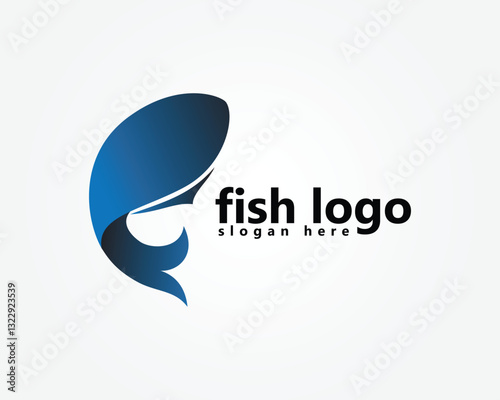abstract fish logo modern style logo design