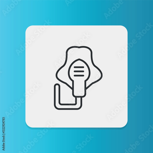 Oxygen Mask icon. Editable stroke. Vector illustration	
