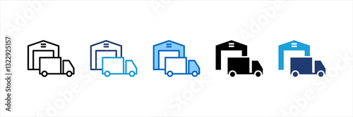 Distribution Center Multi Style Icon Set