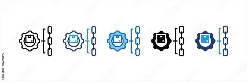 Supply Chain Management Multi Style Icon Set Supply Chain Management Multi Style Icon Set