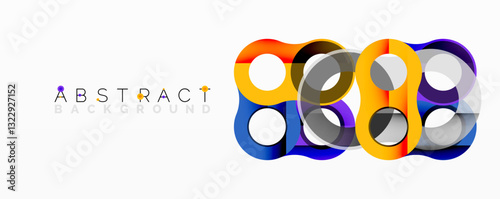 Abstract composition with intertwined circular and tubular forms creating fluid structure with gradients, depth, and sharp contrasts