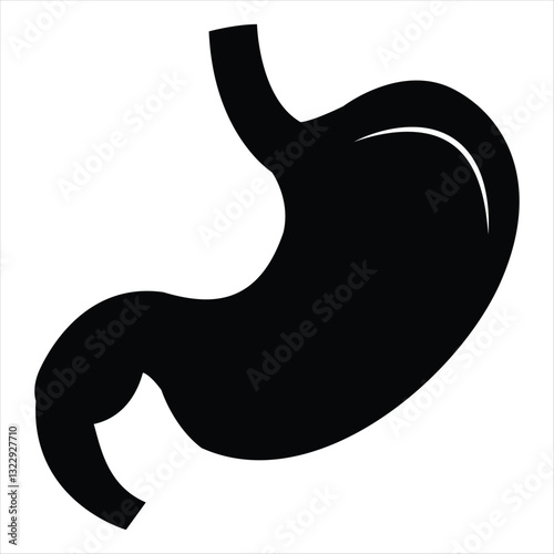 Human stomach silhouette vector illustration design