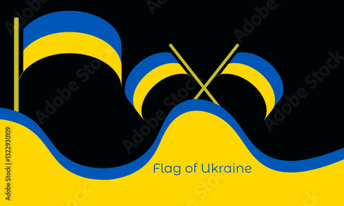 Ukrainian flag waving on a flagpole showcasing national pride and unity Ukraine Background