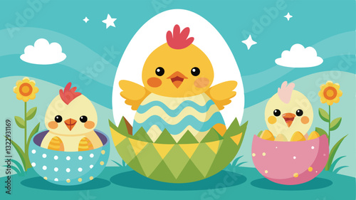 easter eggs and chickens