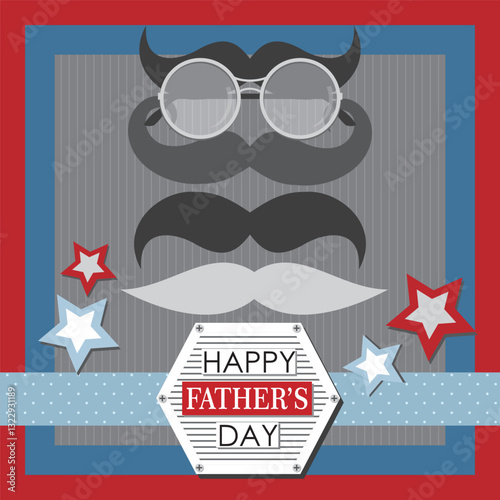 Happy father's day with glasses and mustache