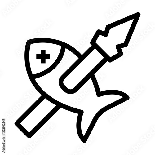 hunting fish Line Icon