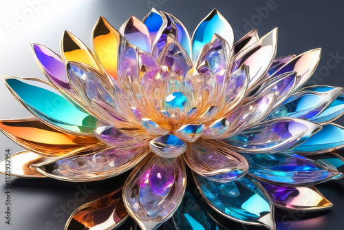 abstract colorful glass flower