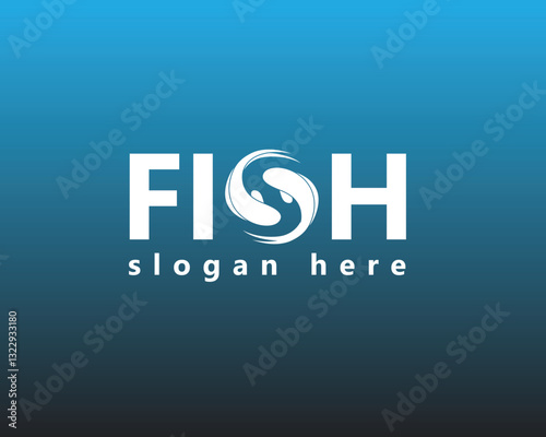fish logo two fishes circling to form the letter s logo design template