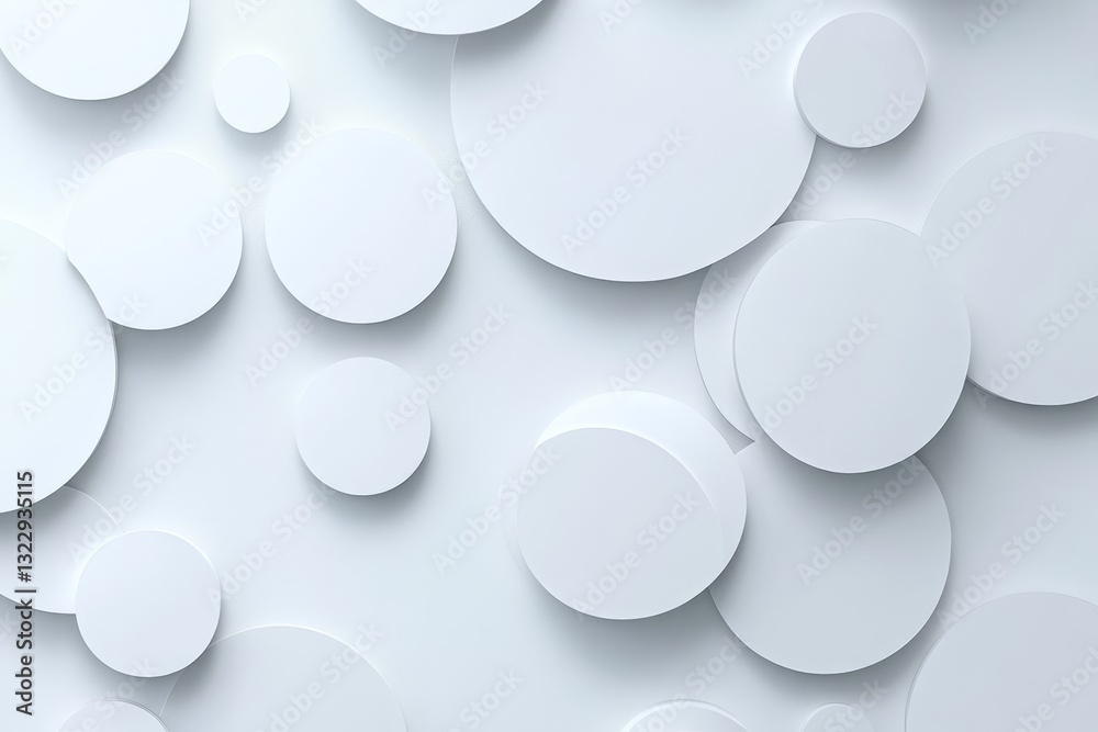 Abstract white circles layered on a wall background Abstract white circles layered on a wall background