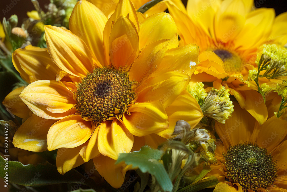 Naklejka premium yellow sunflower petals