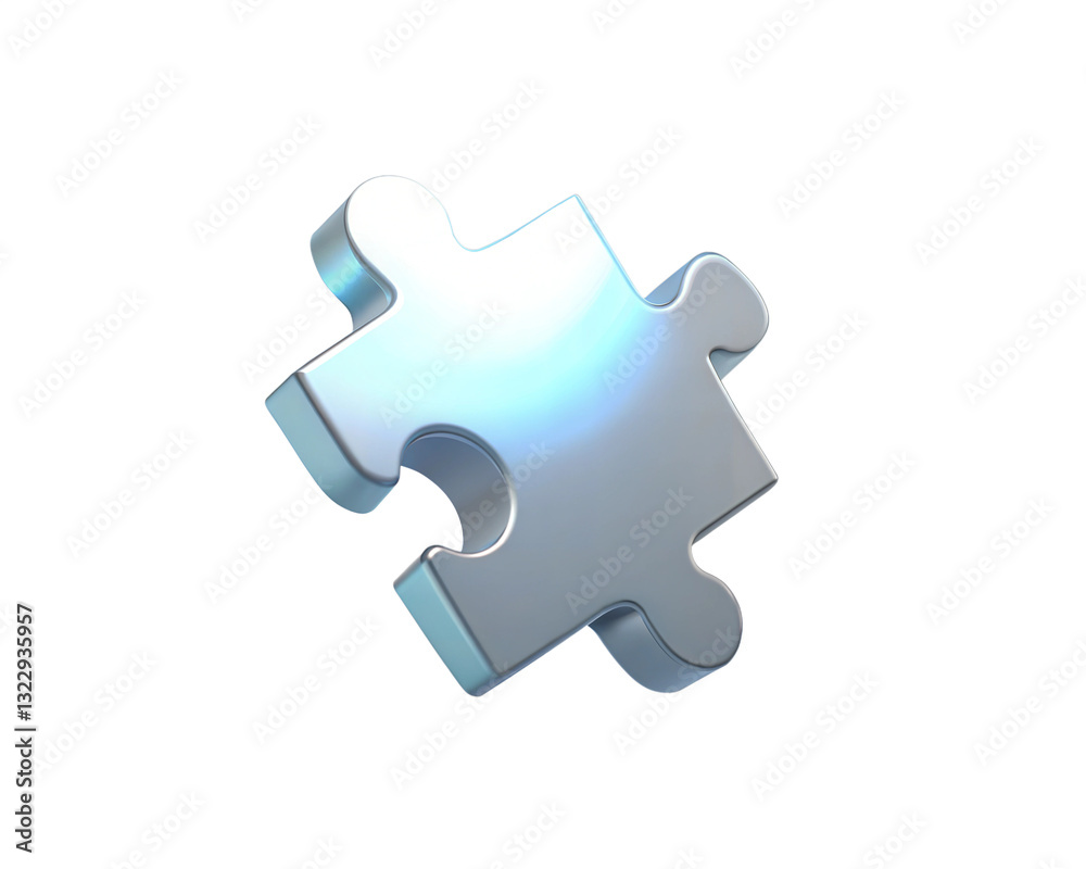 A holographic 3D icon of a puzzle piece, isolated on white background, symbolizing problem-solving, connection, and creativity with a modern metallic finish. A holographic 3D icon of a puzzle piece, isolated on white background, symbolizing problem-solving, connection, and creativity with a modern metallic finish.