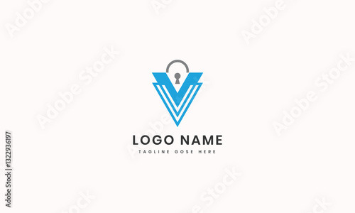 Professional v logotype template Flat design