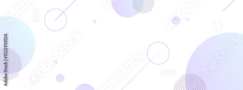 Modern banner background,geometric background, memphis, soft pastel,blue and purple gradations, circle shape, vector eps 10