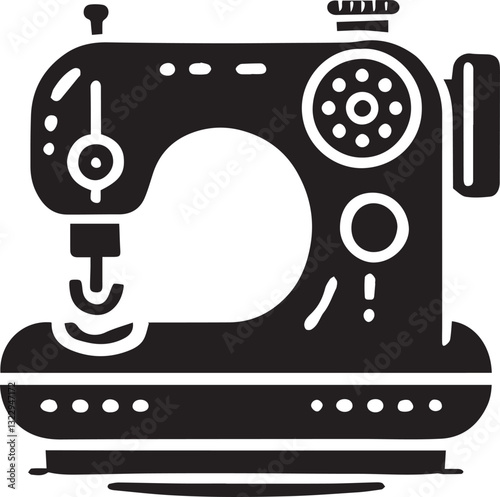 sewing machine and needle silhouette vector, sewing machine and needle vector illustration, sewing machine and needle logo vector, sewing machine and needle silhouette vector black and white