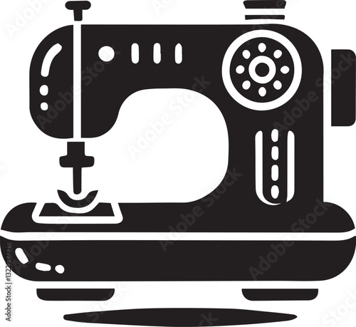 sewing machine and needle silhouette vector, sewing machine and needle vector illustration, sewing machine and needle logo vector, sewing machine and needle silhouette vector black and white