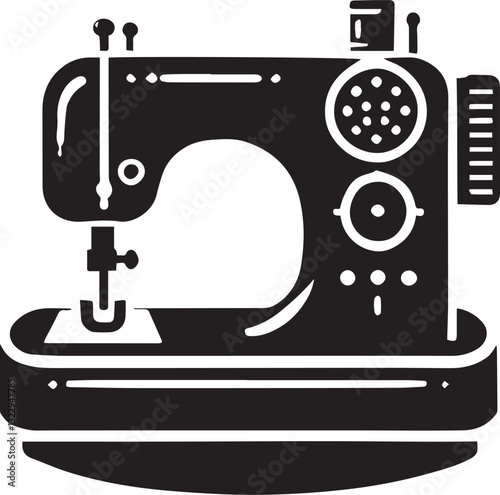 sewing machine and needle silhouette vector, sewing machine and needle vector illustration, sewing machine and needle logo vector, sewing machine and needle silhouette vector black and white