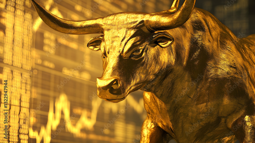 Golden Bull Market Concept – Symbol of Stock Market Growth and Financial Optimism Golden Bull Market Concept – Symbol of Stock Market Growth and Financial Optimism