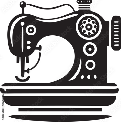 sewing machine and needle silhouette vector, sewing machine and needle vector illustration, sewing machine and needle logo vector, sewing machine and needle silhouette vector black and white