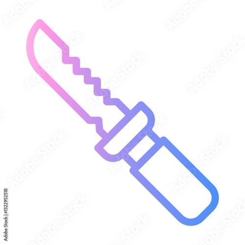 hunter knife Line Gradient Icon