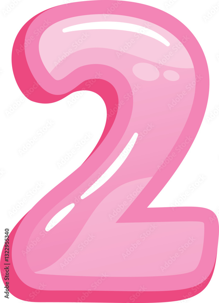 Shiny pink two number vector illustration Shiny pink two number vector illustration