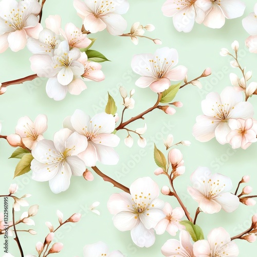 Delicate Blossom Delight White Petal Flower Arrangement Floral Artistry Springtime Botanical Renderings photo